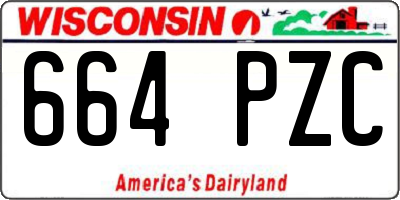 WI license plate 664PZC