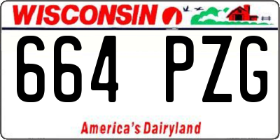 WI license plate 664PZG