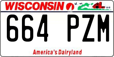WI license plate 664PZM