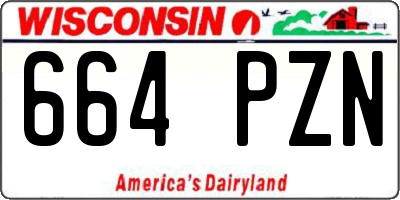 WI license plate 664PZN