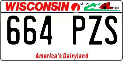 WI license plate 664PZS