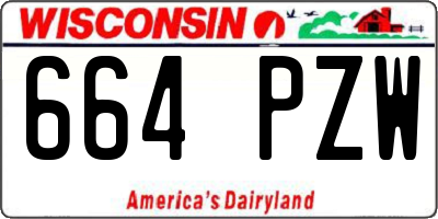 WI license plate 664PZW