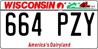 WI license plate 664PZY