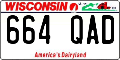 WI license plate 664QAD