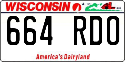 WI license plate 664RDO