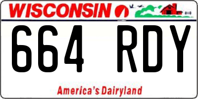 WI license plate 664RDY