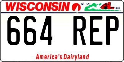 WI license plate 664REP