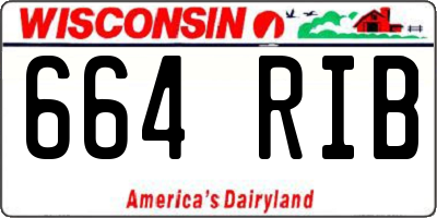 WI license plate 664RIB