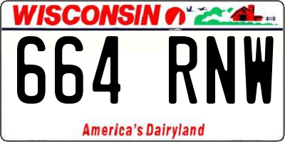 WI license plate 664RNW
