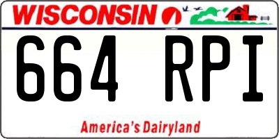 WI license plate 664RPI