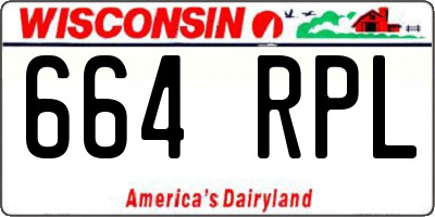 WI license plate 664RPL