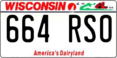 WI license plate 664RSO