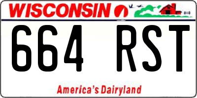 WI license plate 664RST