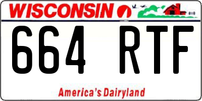 WI license plate 664RTF