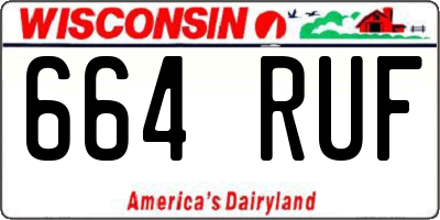 WI license plate 664RUF