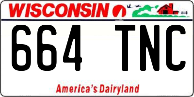 WI license plate 664TNC