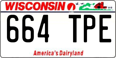WI license plate 664TPE