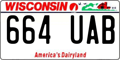 WI license plate 664UAB