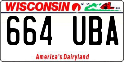 WI license plate 664UBA