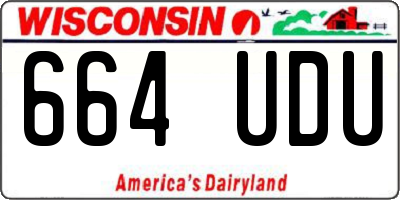 WI license plate 664UDU