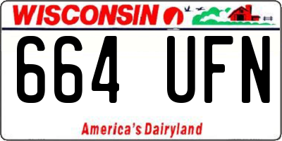 WI license plate 664UFN