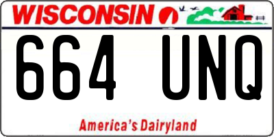 WI license plate 664UNQ