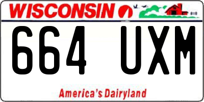 WI license plate 664UXM