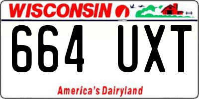 WI license plate 664UXT