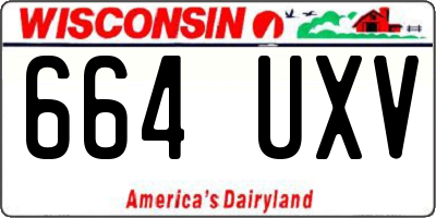 WI license plate 664UXV