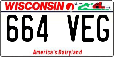 WI license plate 664VEG