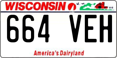 WI license plate 664VEH