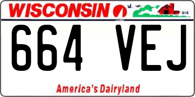 WI license plate 664VEJ
