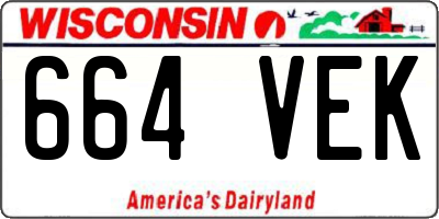 WI license plate 664VEK