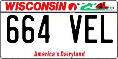 WI license plate 664VEL