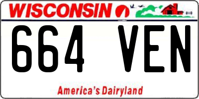 WI license plate 664VEN