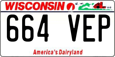 WI license plate 664VEP