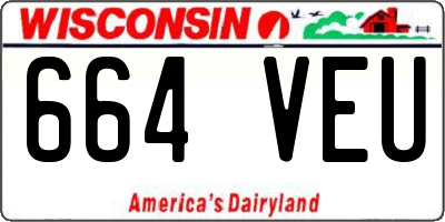 WI license plate 664VEU