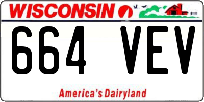 WI license plate 664VEV
