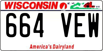 WI license plate 664VEW