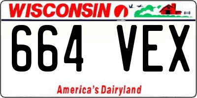 WI license plate 664VEX