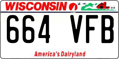 WI license plate 664VFB