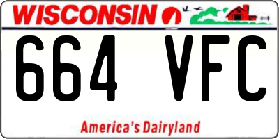 WI license plate 664VFC