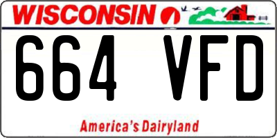 WI license plate 664VFD
