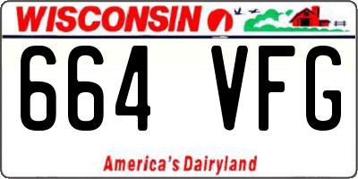 WI license plate 664VFG