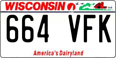 WI license plate 664VFK