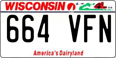 WI license plate 664VFN