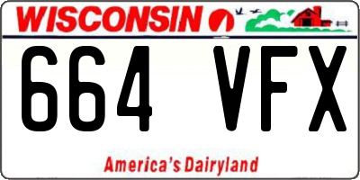 WI license plate 664VFX