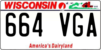 WI license plate 664VGA