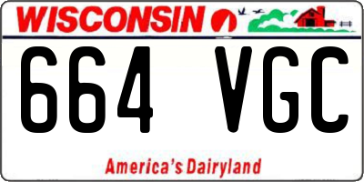 WI license plate 664VGC