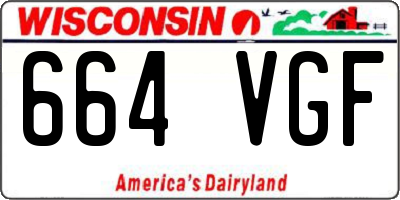 WI license plate 664VGF